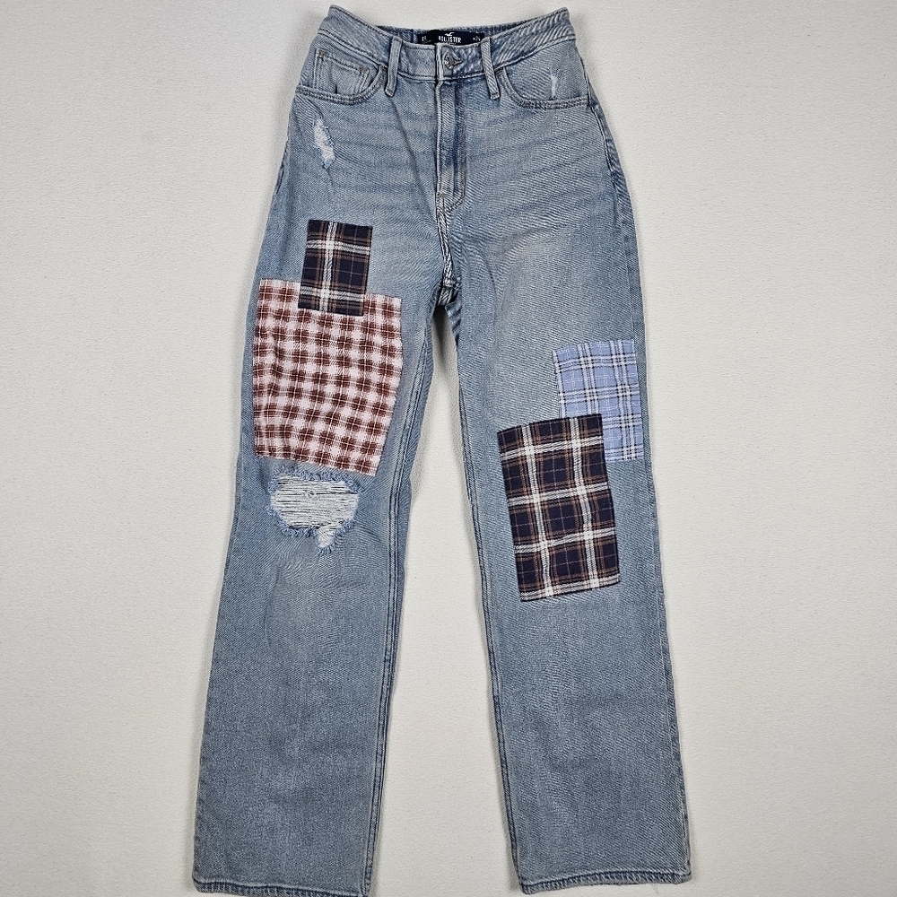 Hollister Patchwork Ultra  High-rise Dad Jean